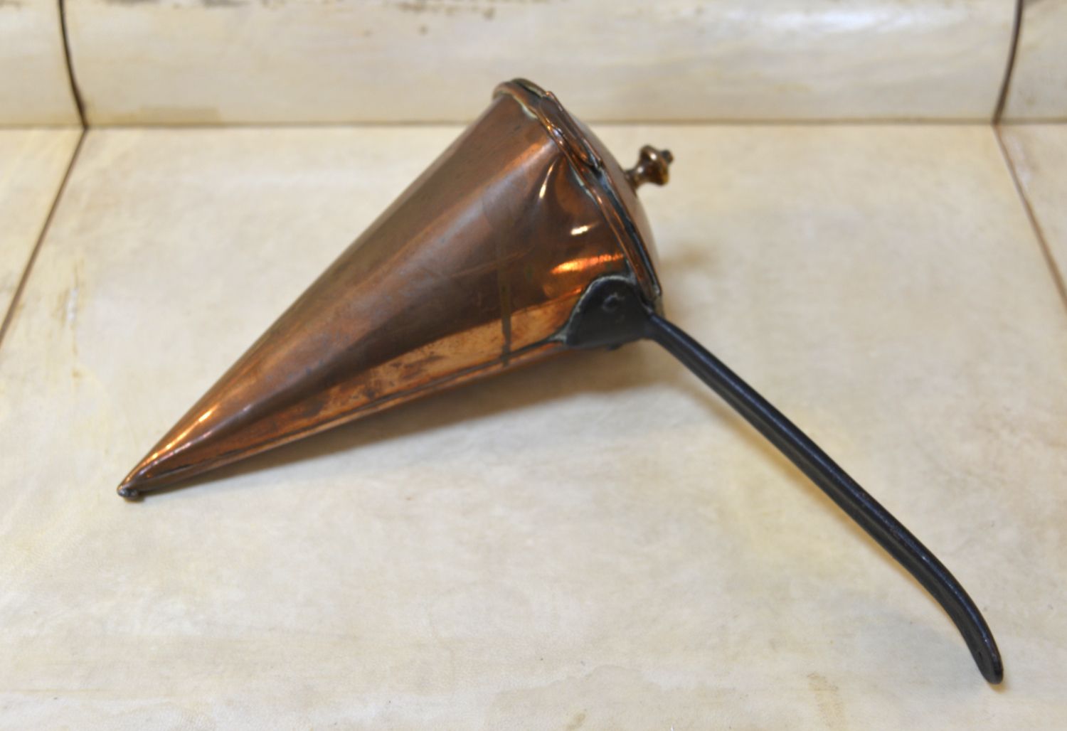 Victorian Fireside Kitchen Cone Copper Ale Warmer Cider Muller 19thc English photo for sale