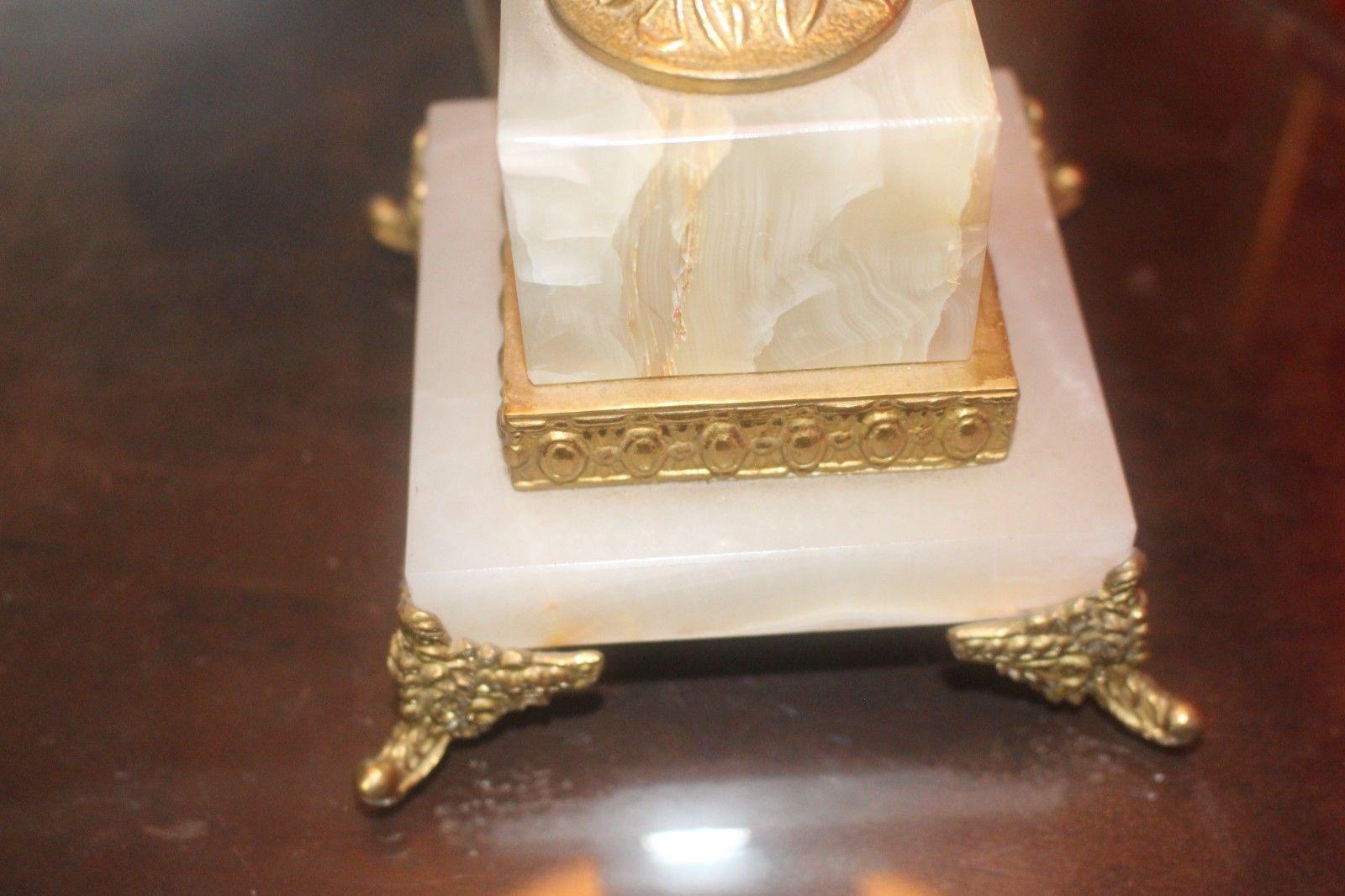 photo vinterior Vintage Bronze And Marble Urn Side Table Lamp With Shade Large Size 25x25x57