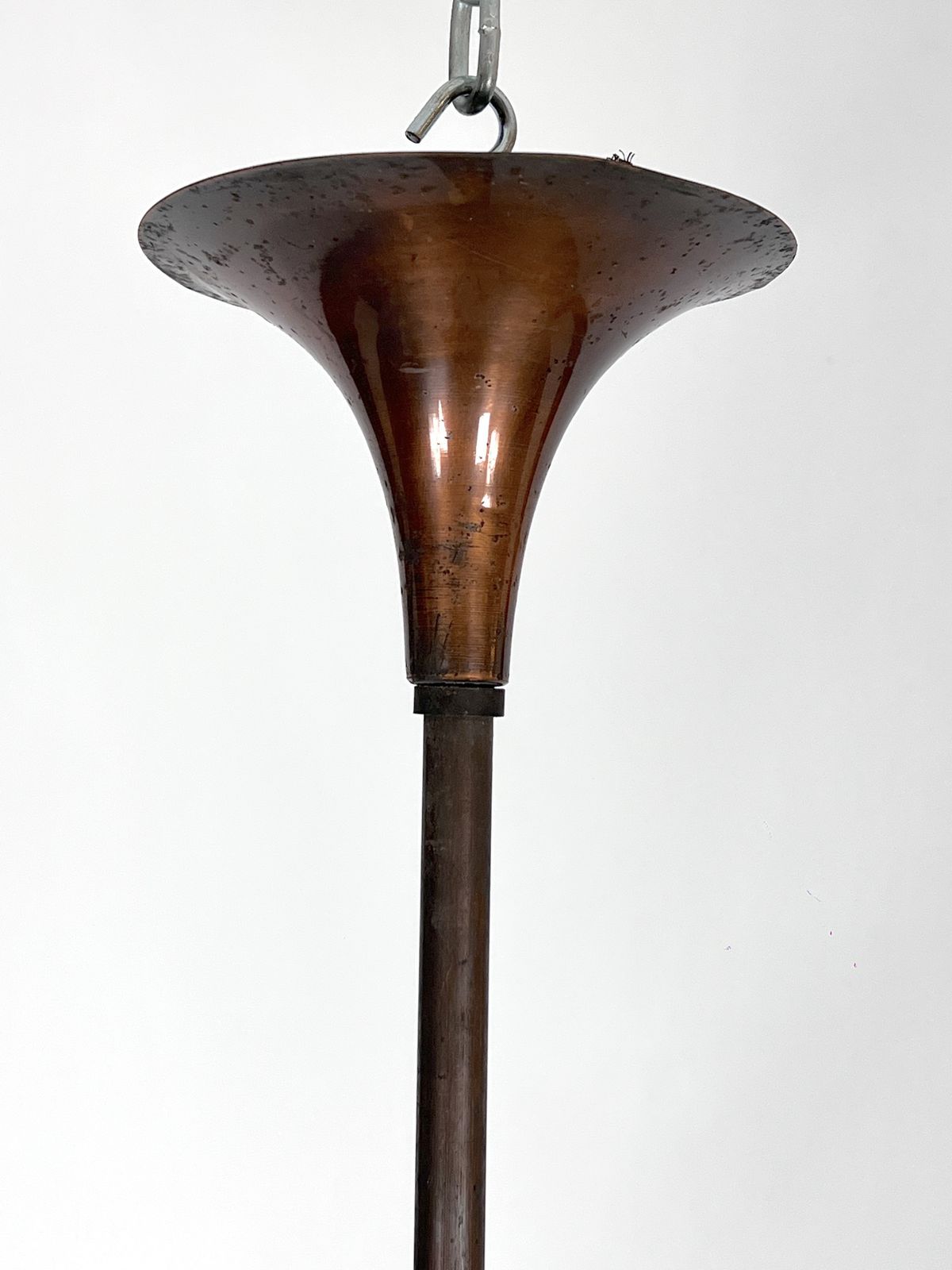 Lighting Mid Century Modern Six Arms Copper Chandelier In Gio Ponti Style. Italy 1950s photo