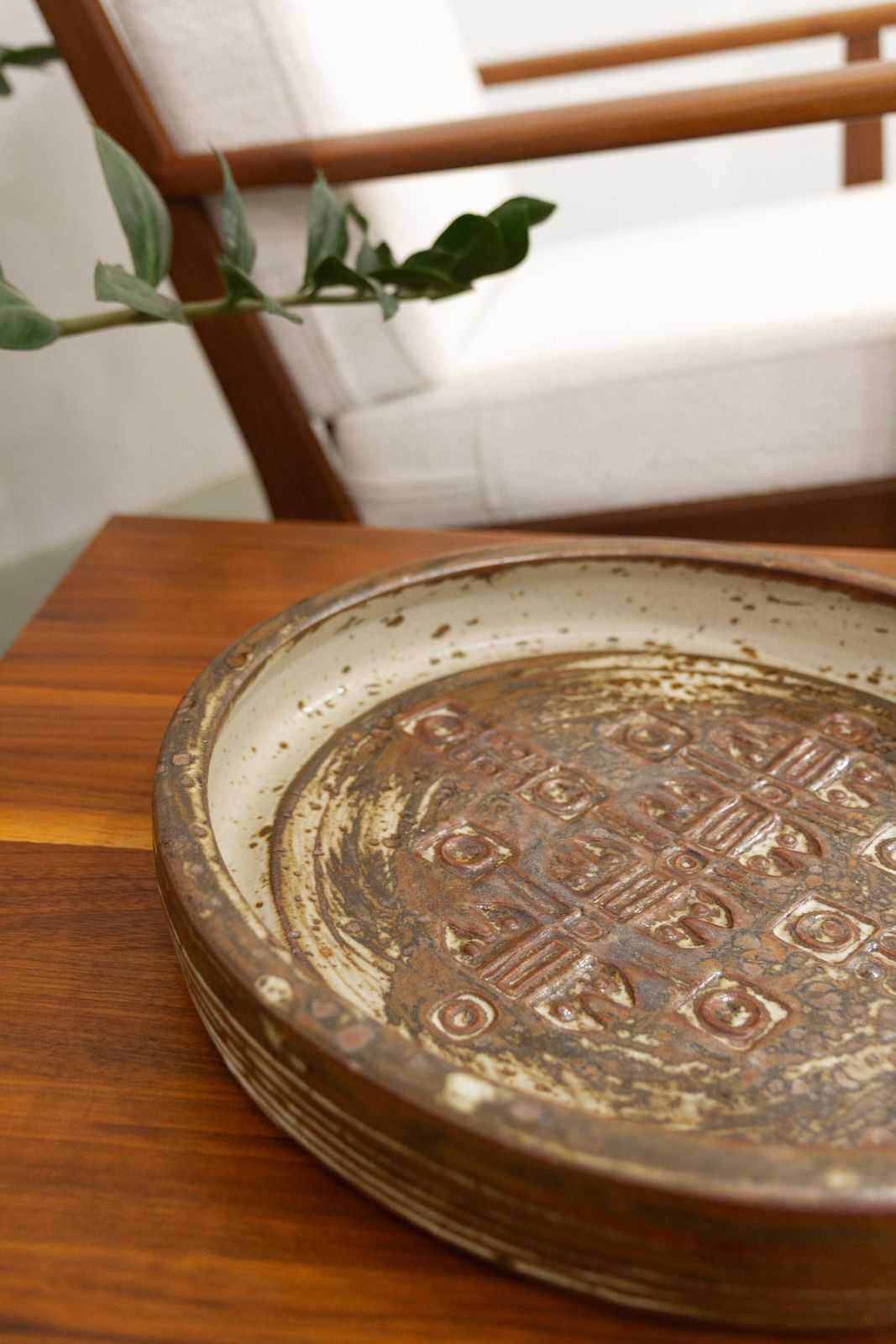 Large Mid Century Danish Stoneware Dish By Jørgen Mogensen, 1970s. photo vinterior