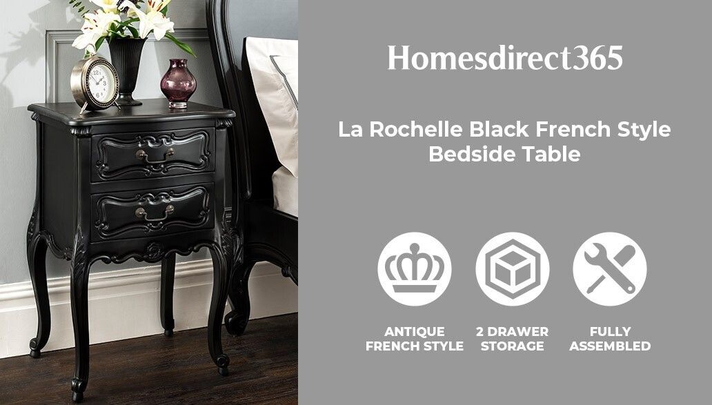 Brand New Marvellous La Rochelle French Antique Style 2 Draw Bedside Table –  Rrp £320 photo for sale