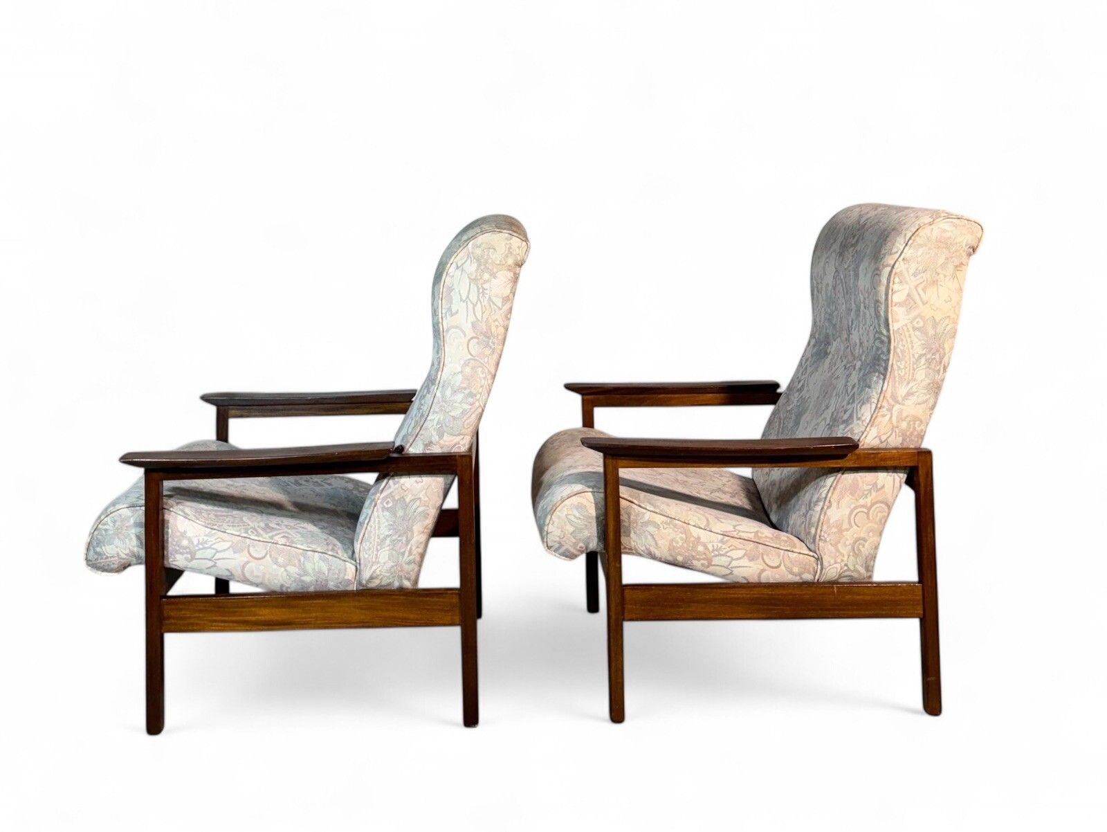 photo for sale Pair Of Guy Rogers Armchairs Solid Afromosia Mid Century Retro C1960s