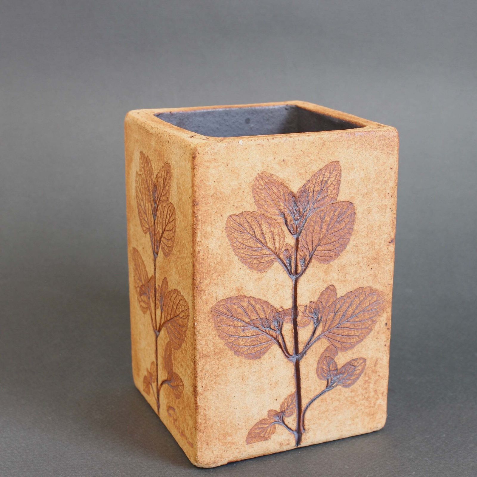Vintage French Ceramic Vase By Raymonde Leduc (Circa 1970s) photo for sale