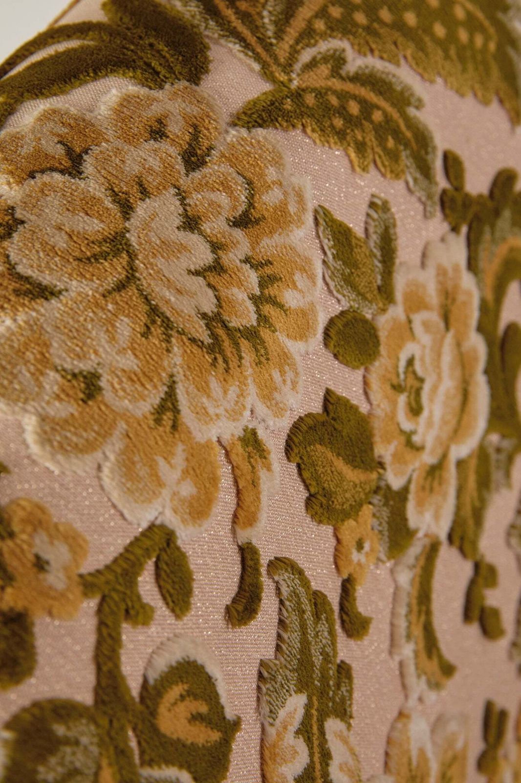 Furniture Italian Velvet Floral Sofa 1960s photo