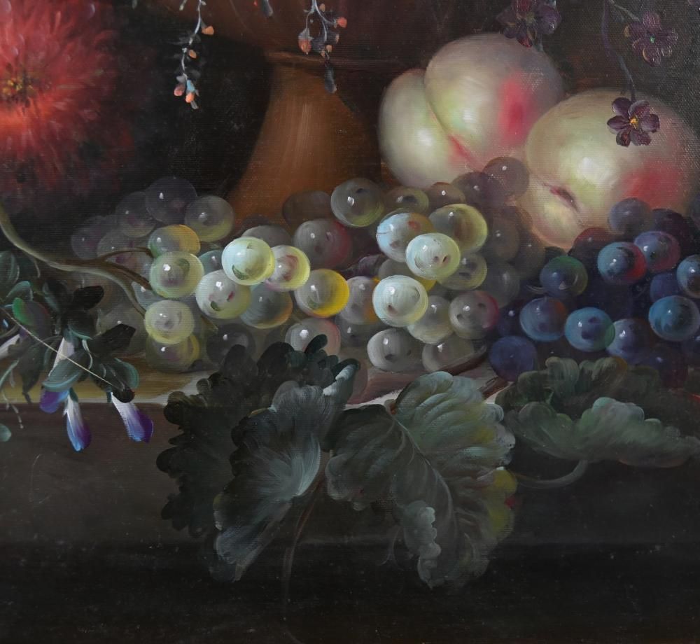 Flemish Still Life Oil Painting Floral Still Life photo furniture