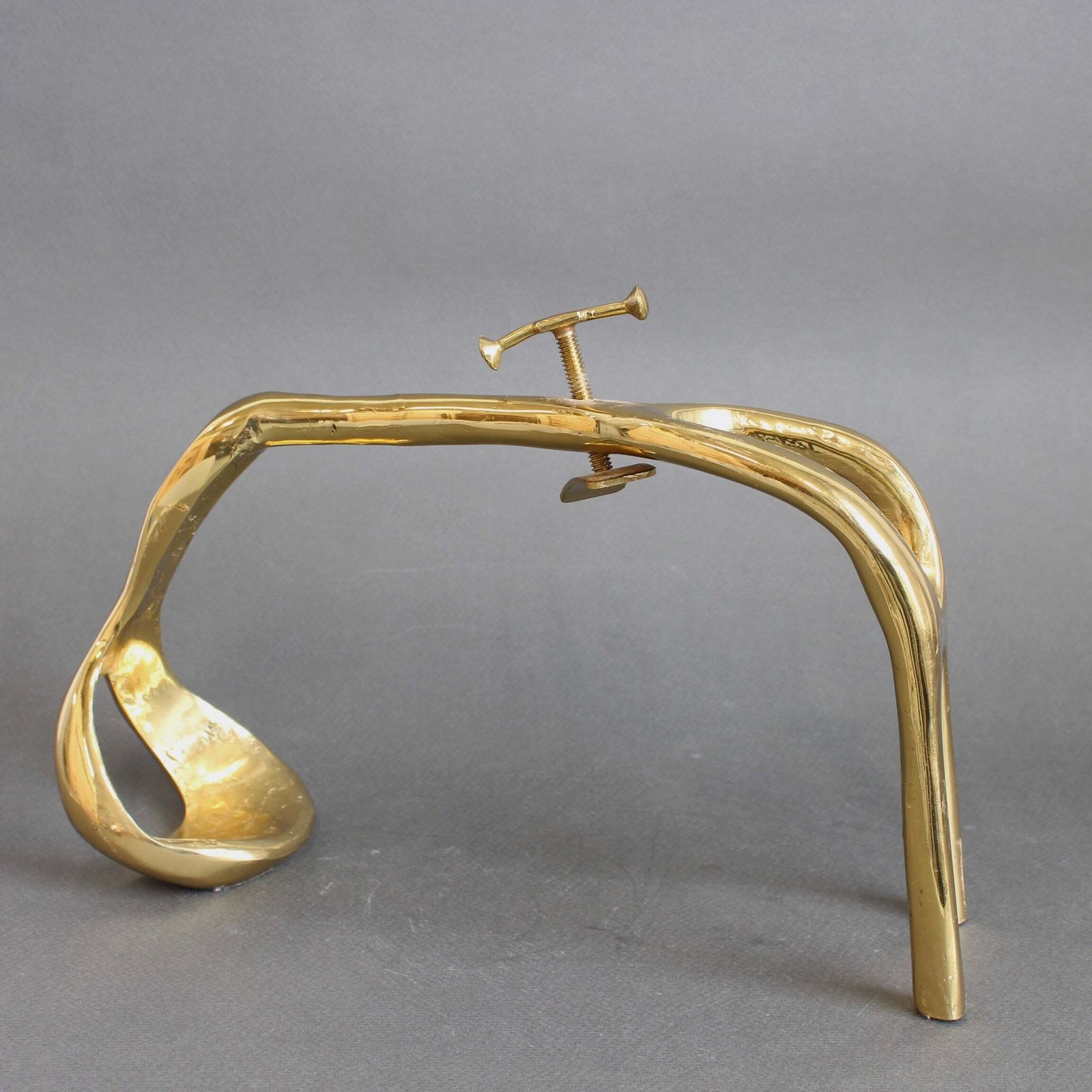 Vintage Brass Wine Bottle Pourer And Display Stand By David Marshall (Circa 1990s) photo for sale