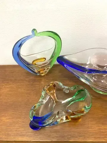 Mid Century Glass Set Rhapsody By František Zemek, Czech Art Glass, 1960s photo for sale