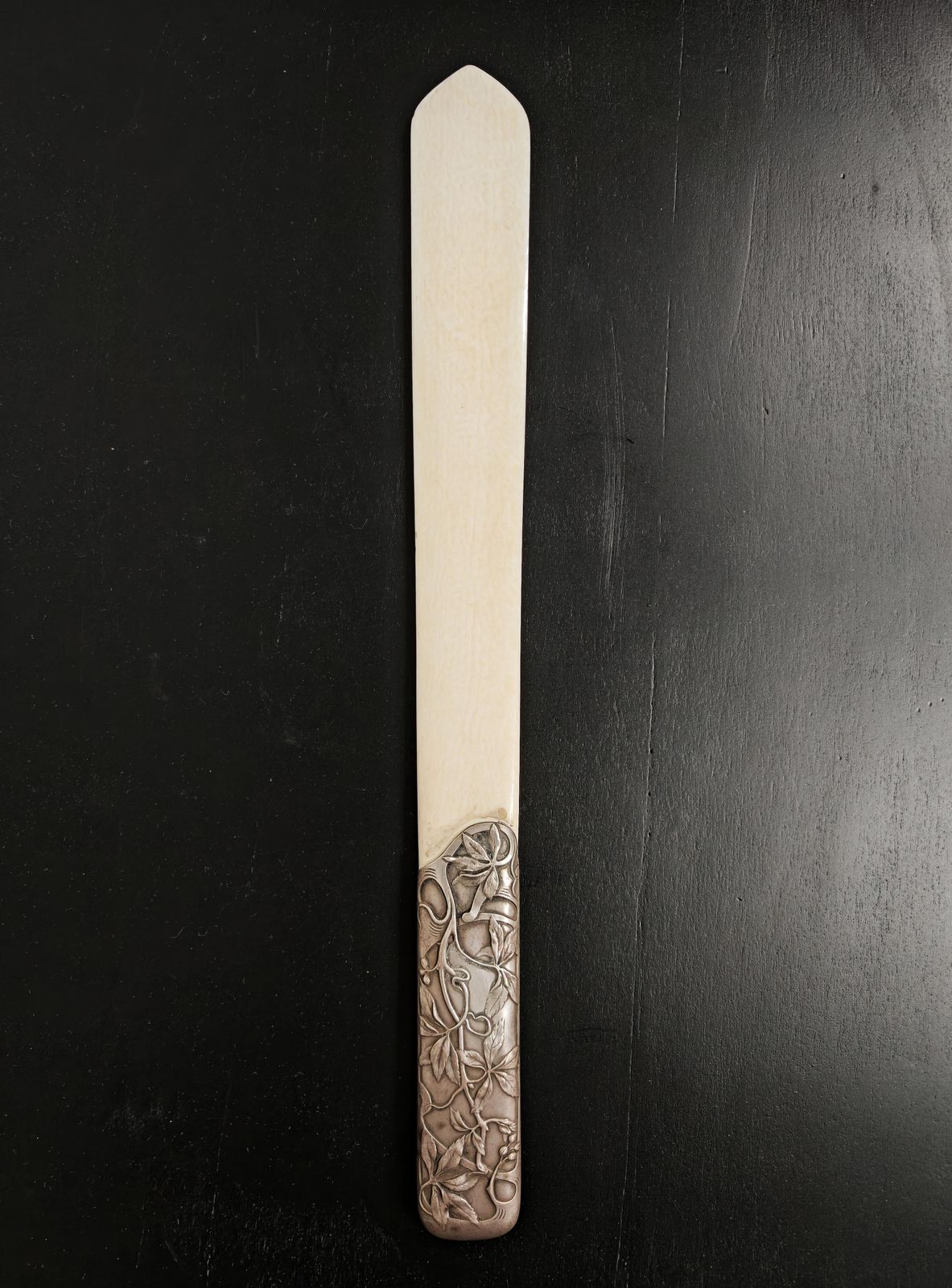 Art Nouveau Letter Opener With Stunning Silver (Plated) Handle And Ivory Tip photo buy