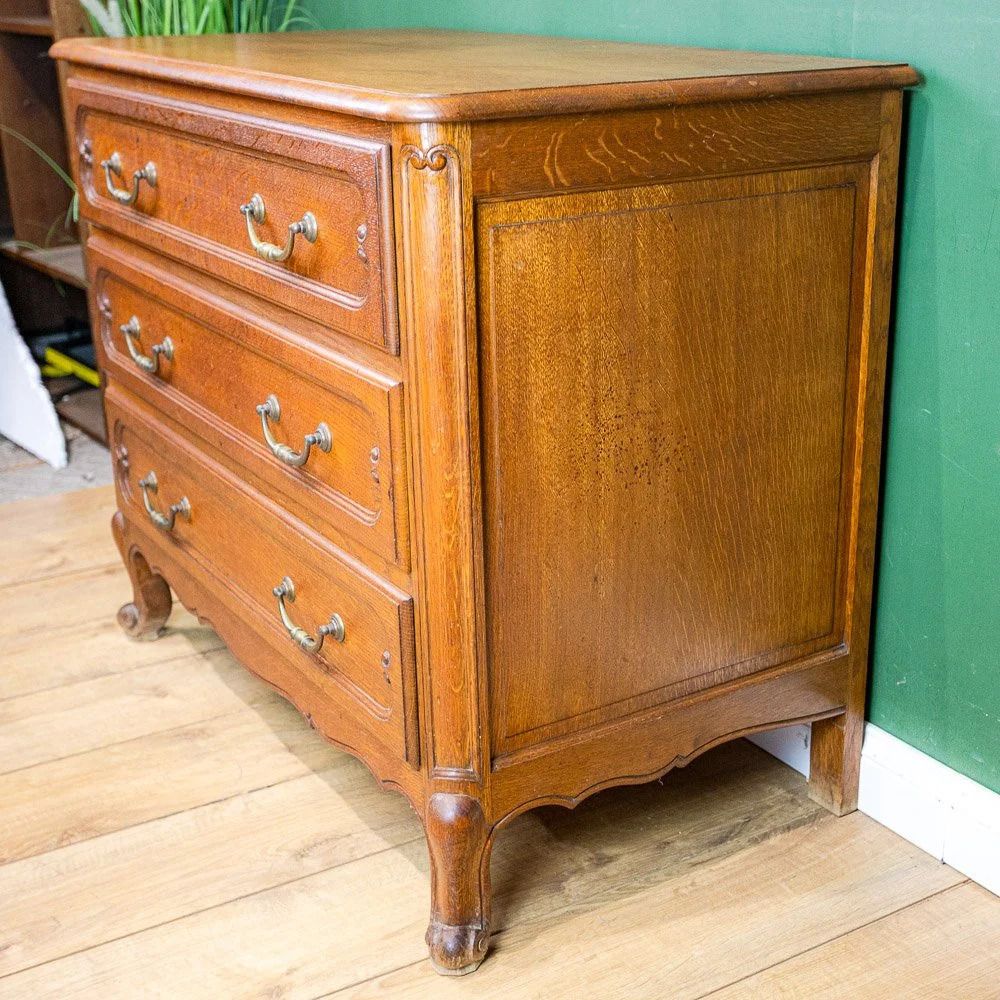 French Oak Chest Of 3 Drawers photo vinterior