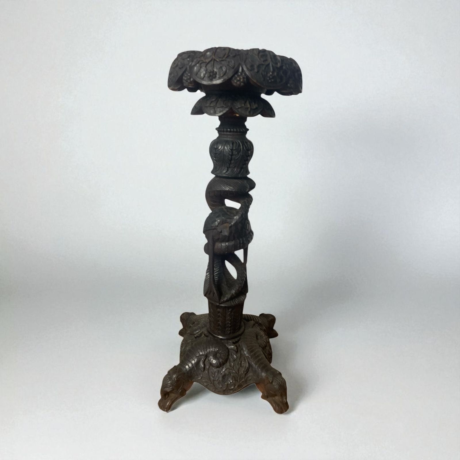 photo for sale 19th Century Burmese Rosewood Jardinere Or Torchere