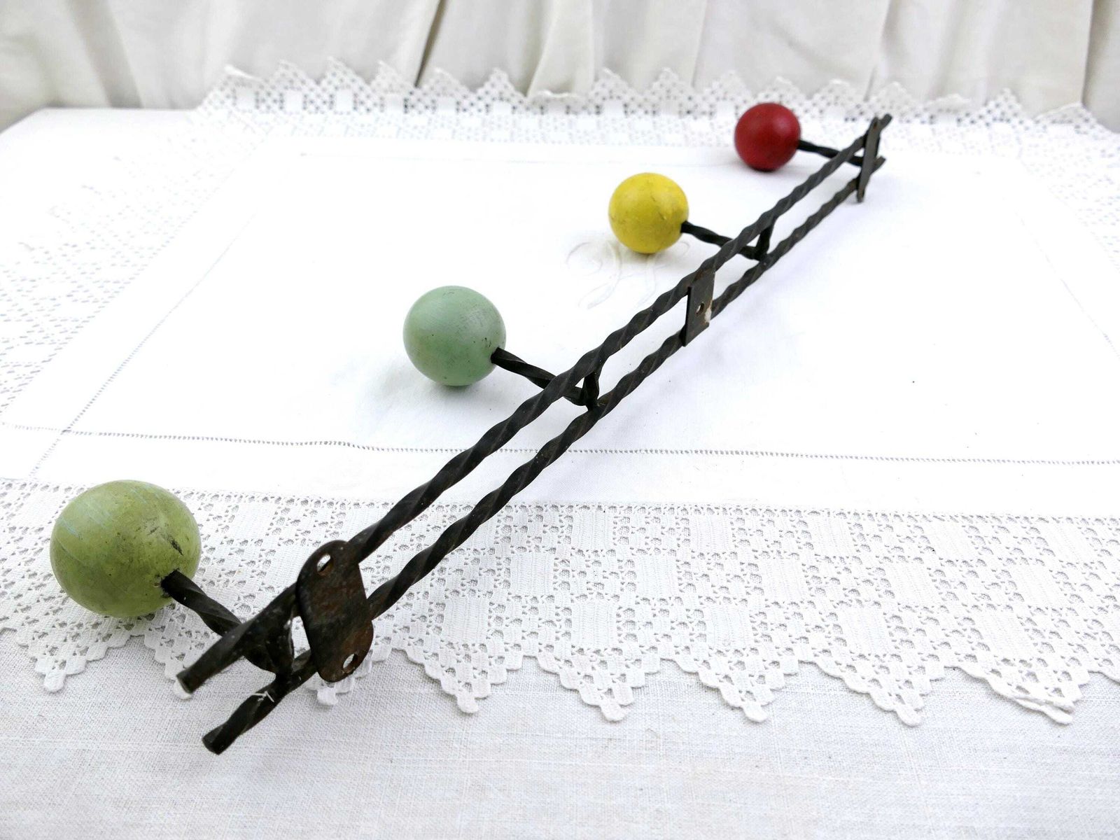 Vintage Mid Century Modern Coat Rack: French Retro 1960s Wall Decor photo for sale