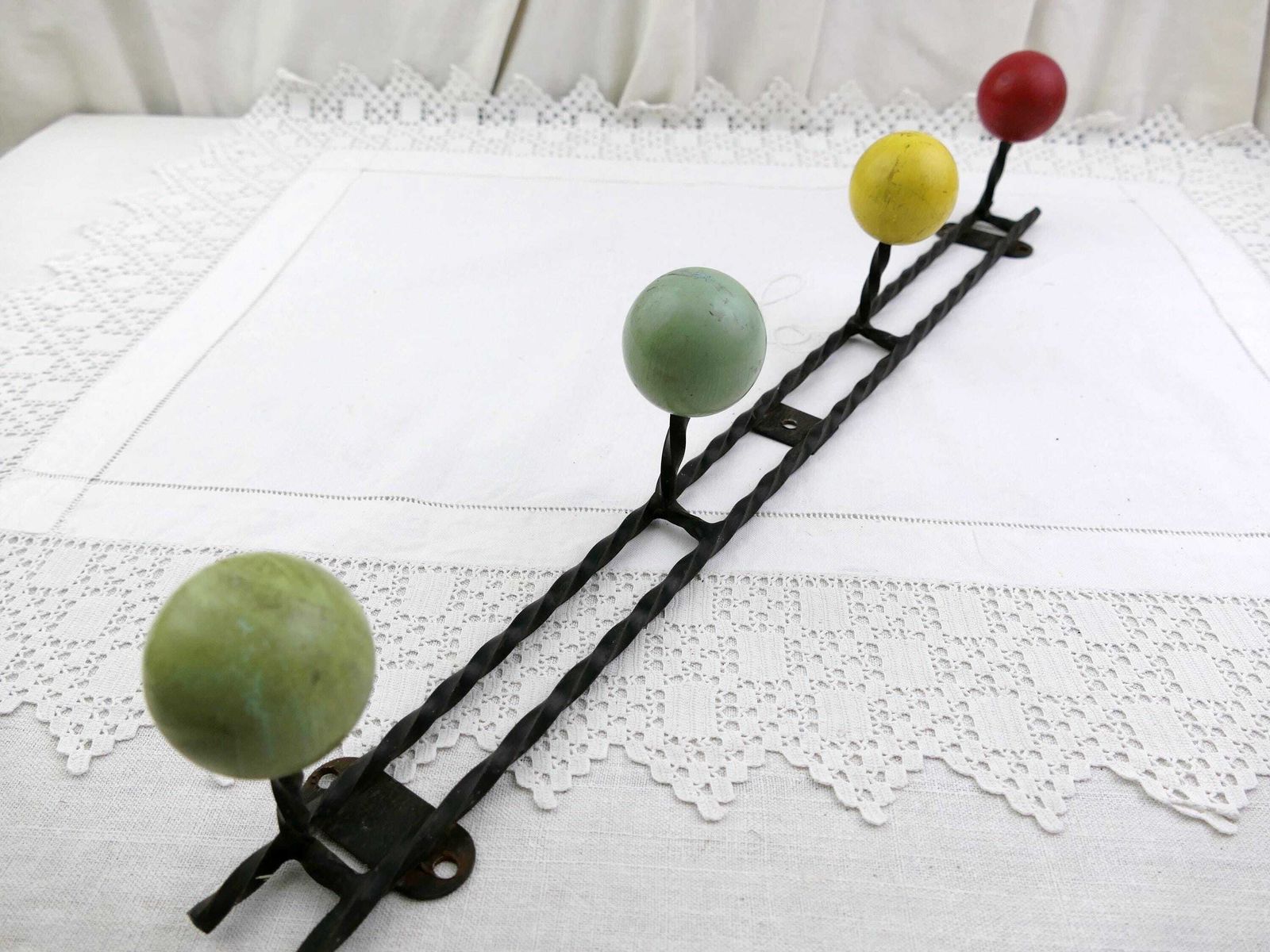 Vintage Mid Century Modern Coat Rack: French Retro 1960s Wall Decor photo Furniture