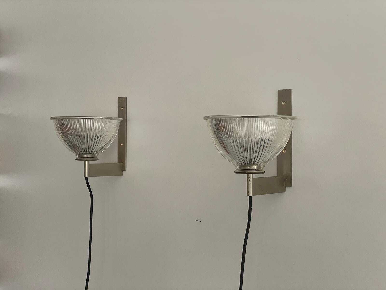Italian Design Thick Art Glass Pair Of Sconces, In Style Of Ignazio Gardella, 1960s, Italy photo for sale