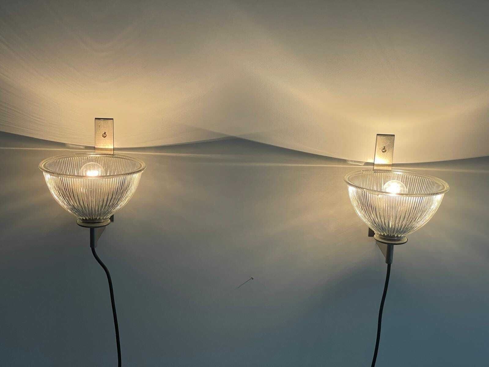 photo vinterior Italian Design Thick Art Glass Pair Of Sconces, In Style Of Ignazio Gardella, 1960s, Italy