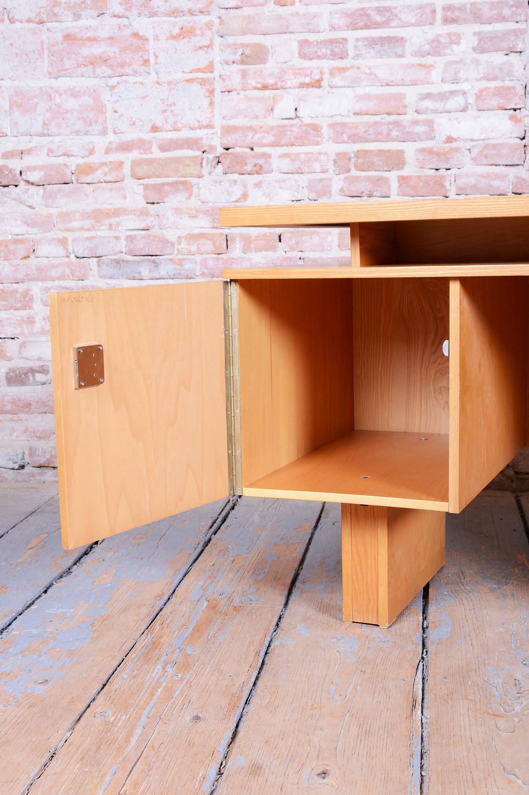 Restored Mid Century Writing Desk, Ash, Revived Polish, Czech, 1960s photo buy