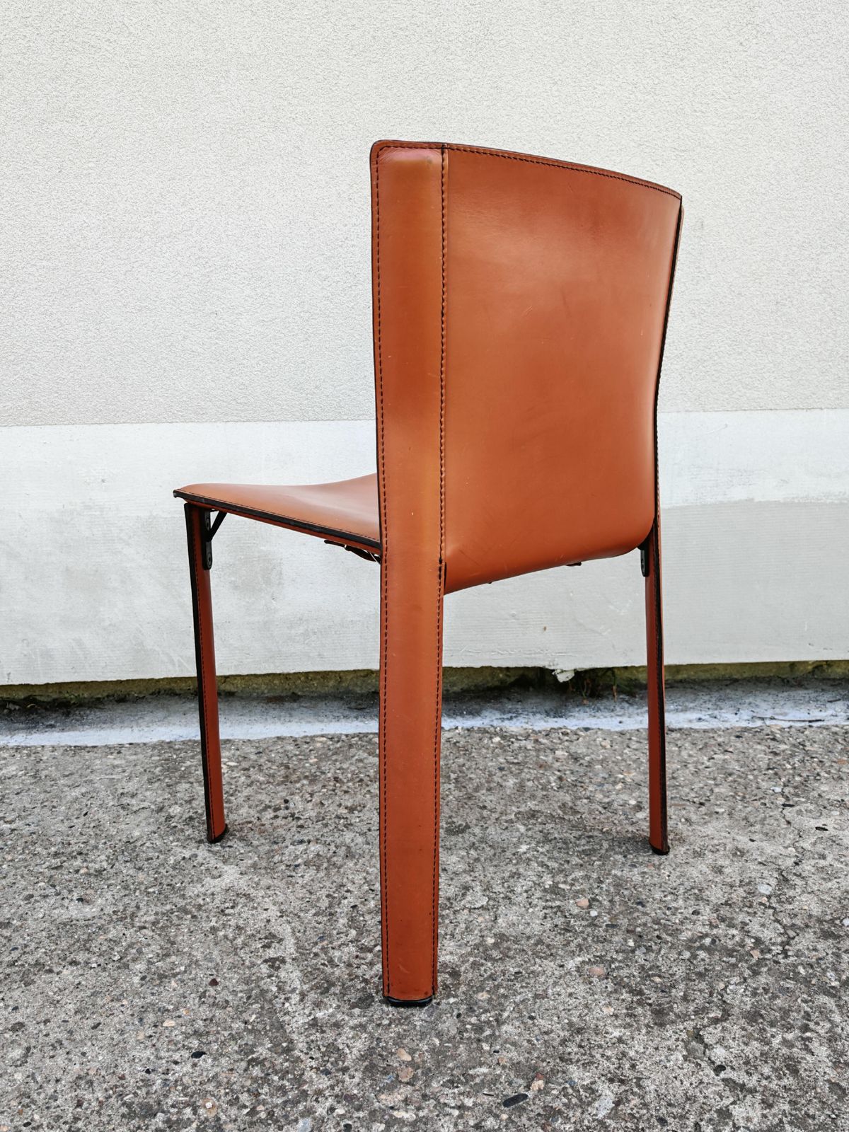 1300.0 Pair Of Postmodern Leather Chairs By Giancarlo Vegni For Fasem, Italy 1984 photo