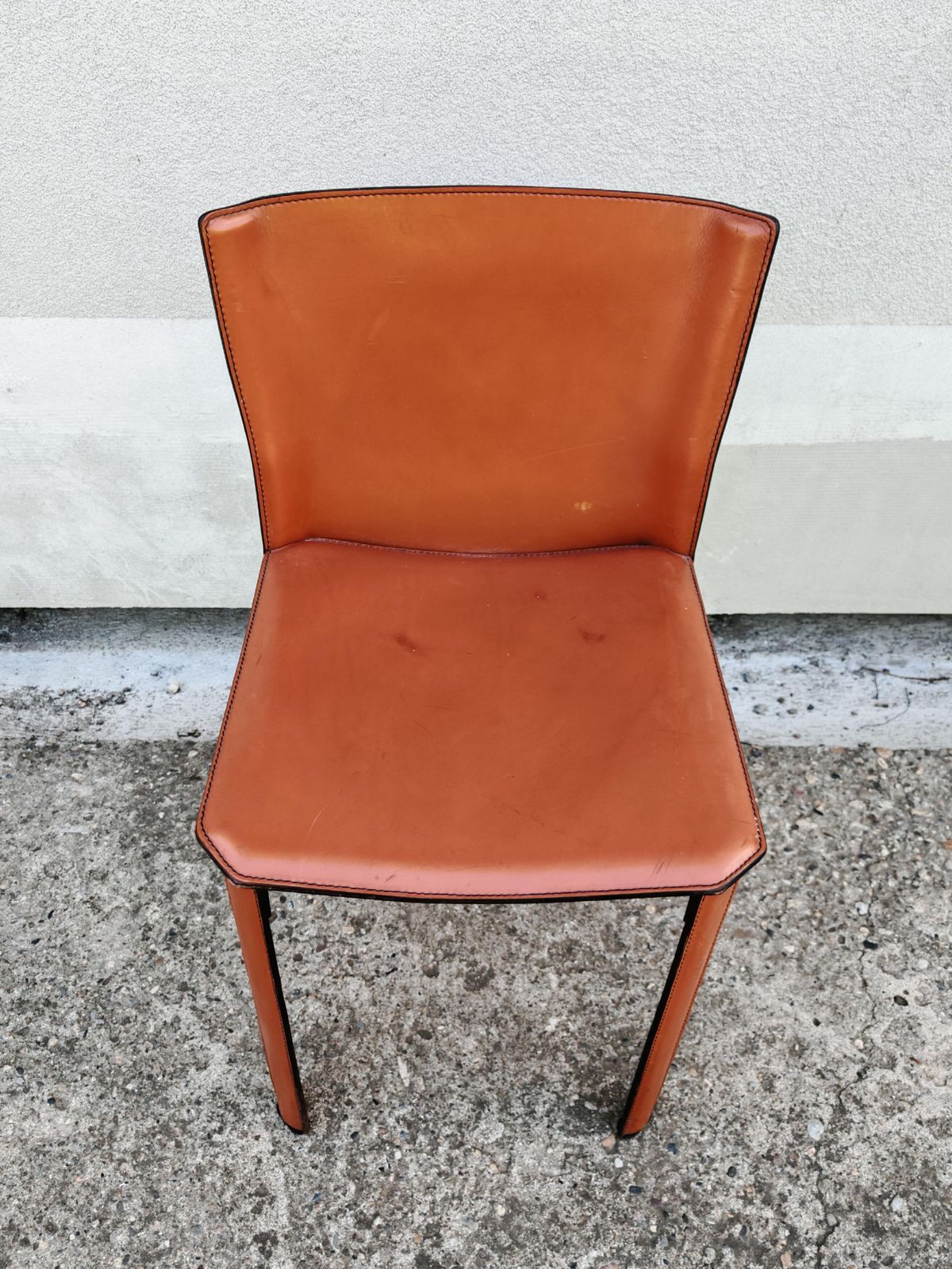 photo buy Pair Of Postmodern Leather Chairs By Giancarlo Vegni For Fasem, Italy 1984