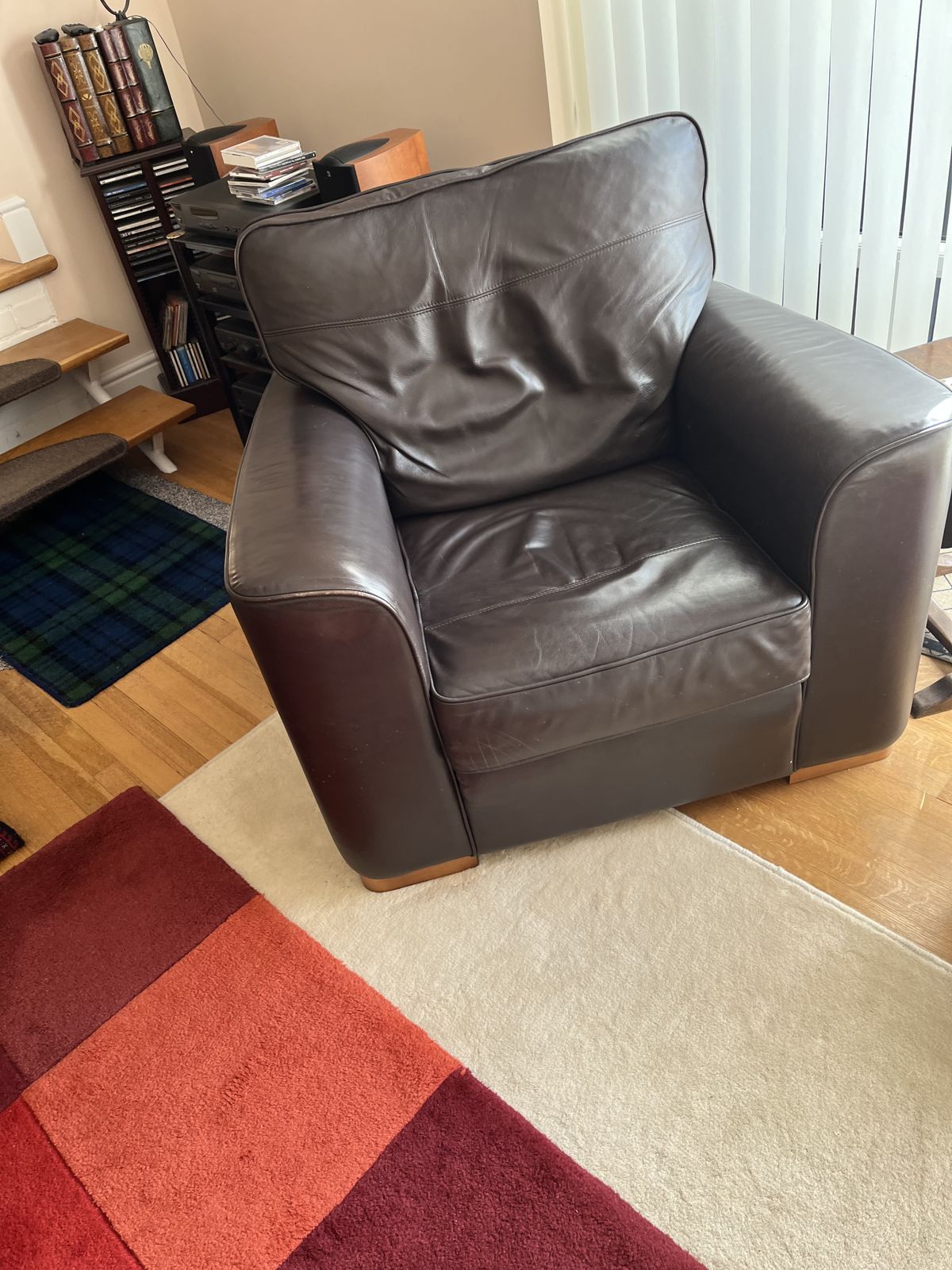 Collins & Hayes Brown Leather Club Armchair  Excellent Condition   No Tears photo furniture