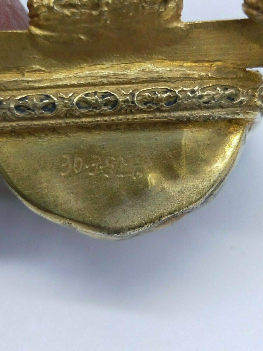 Stoup Cross Jewel Bronze Painted Ivory Enamel Chiselled 1925 photo buy