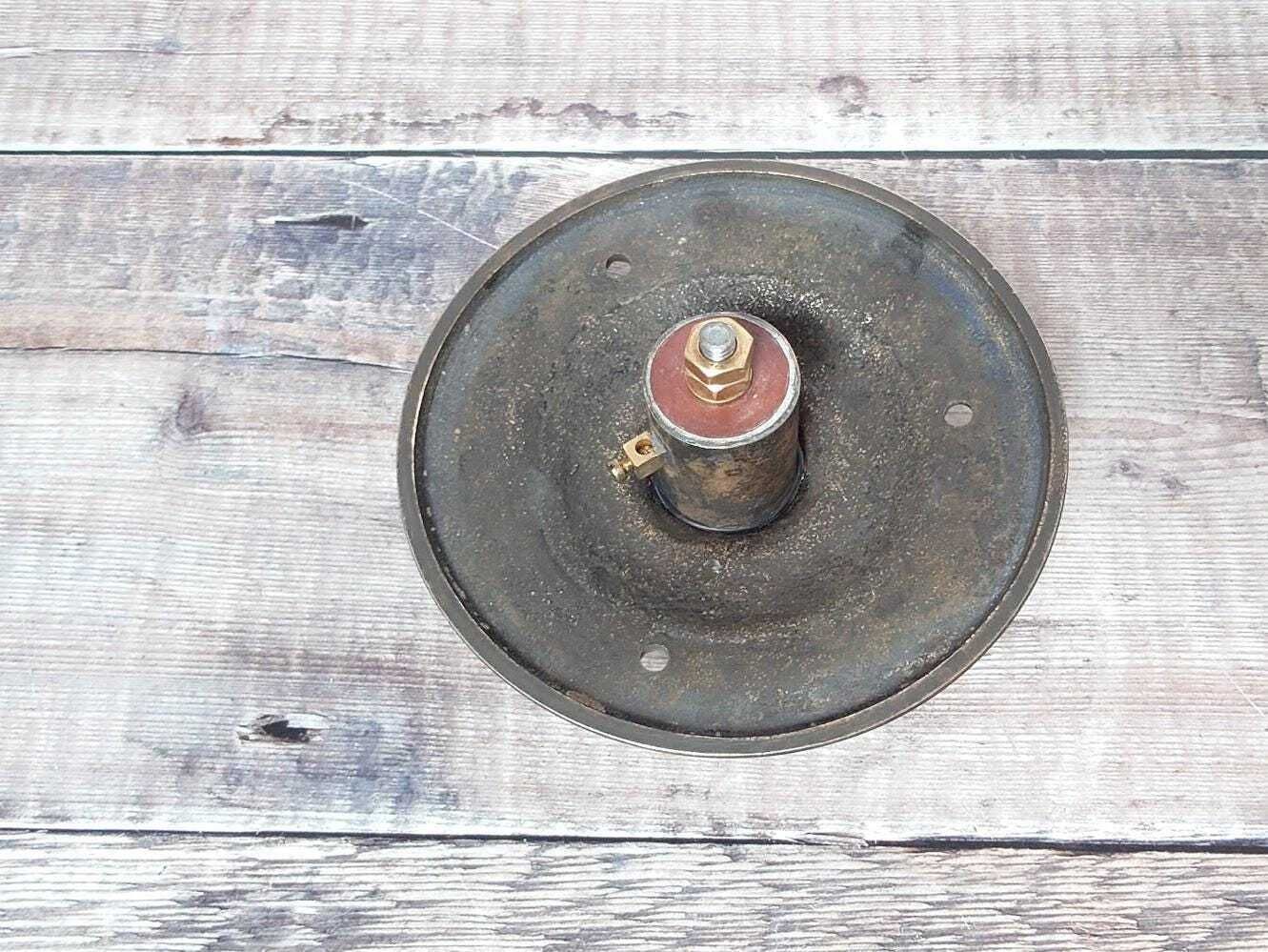 Large Polished Brass Doorbell Press Button: 13.1 Cm Diameter photo vintage