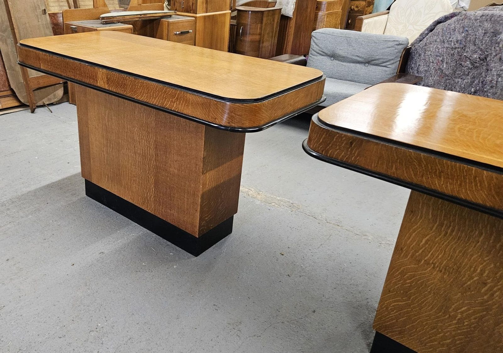 photo buy A Pair Of Art Deco Golden Oak Console Tables
