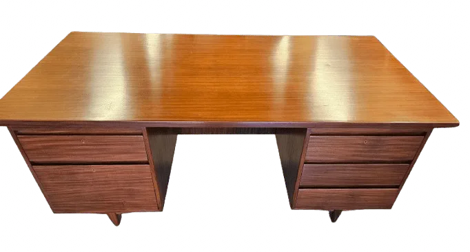 Large Danish Mid Century Teak Desk photo vinterior