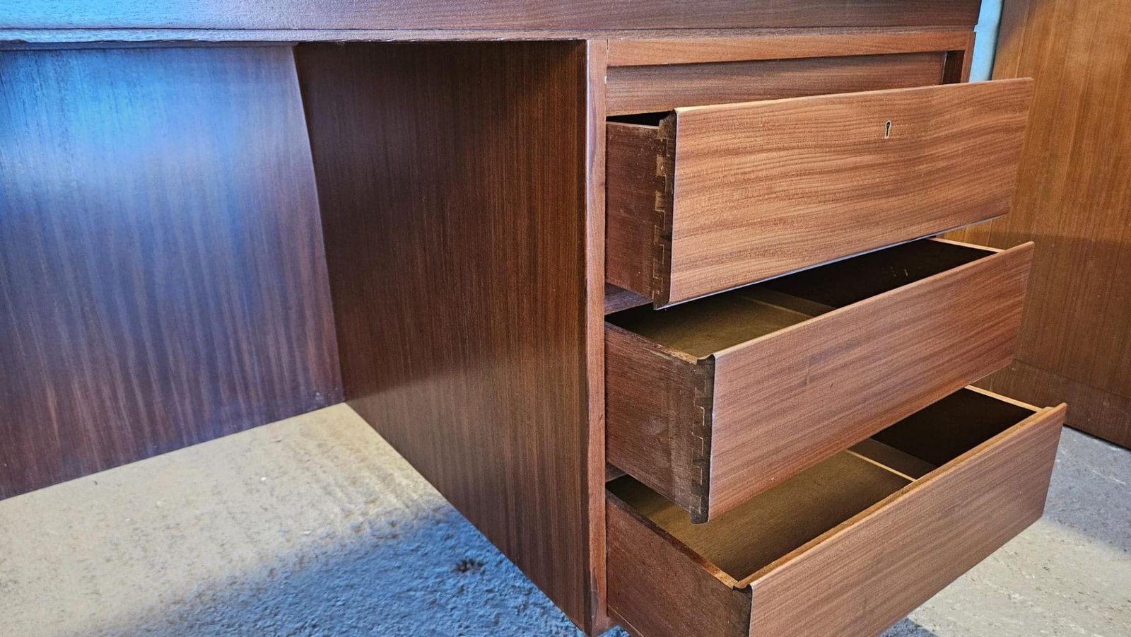 Furniture Large Danish Mid Century Teak Desk photo
