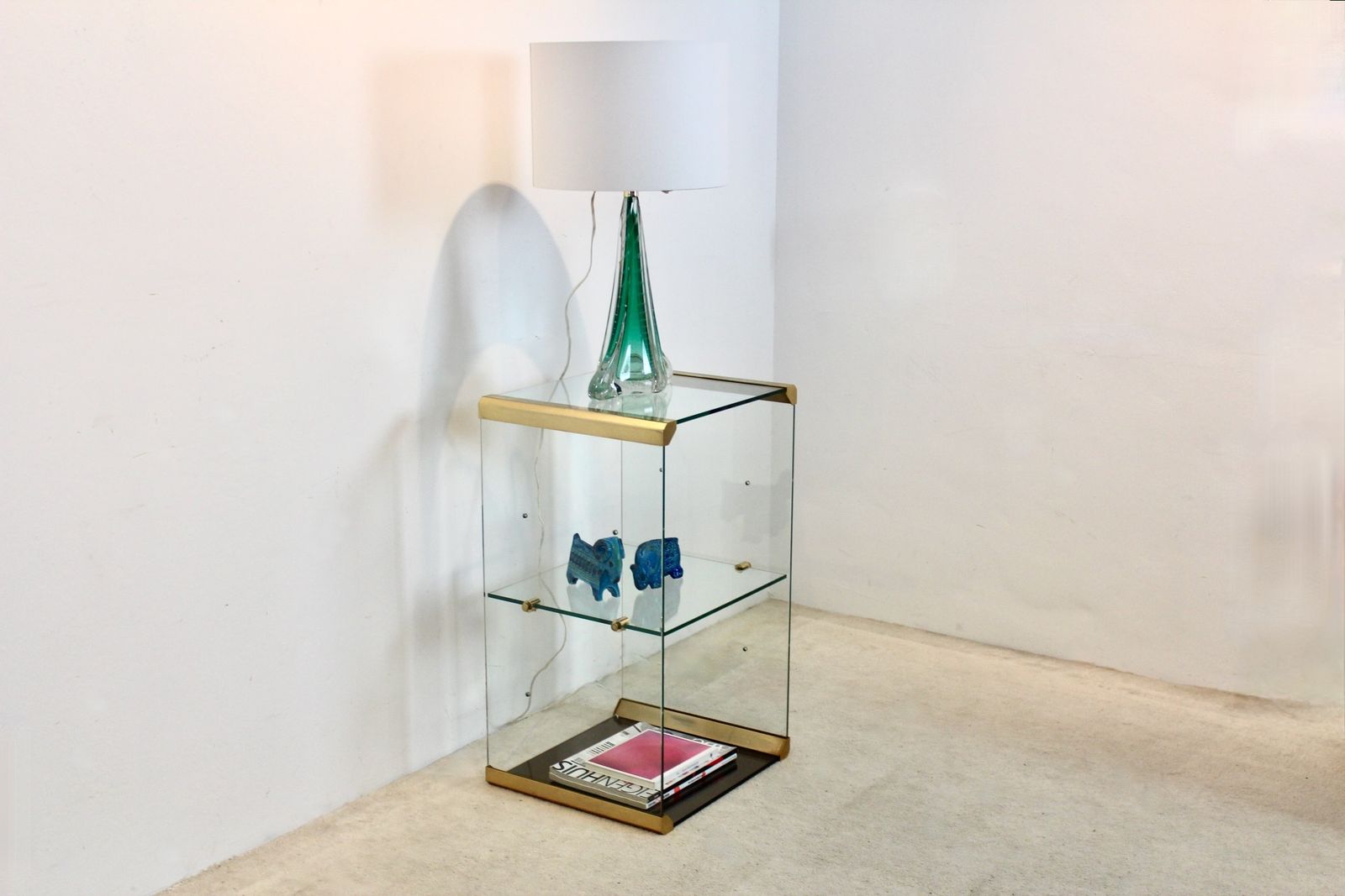 Pierangelo Gallotti For Gallotti & Radice Glass And Brass Side Table, Italy, 1970s photo buy
