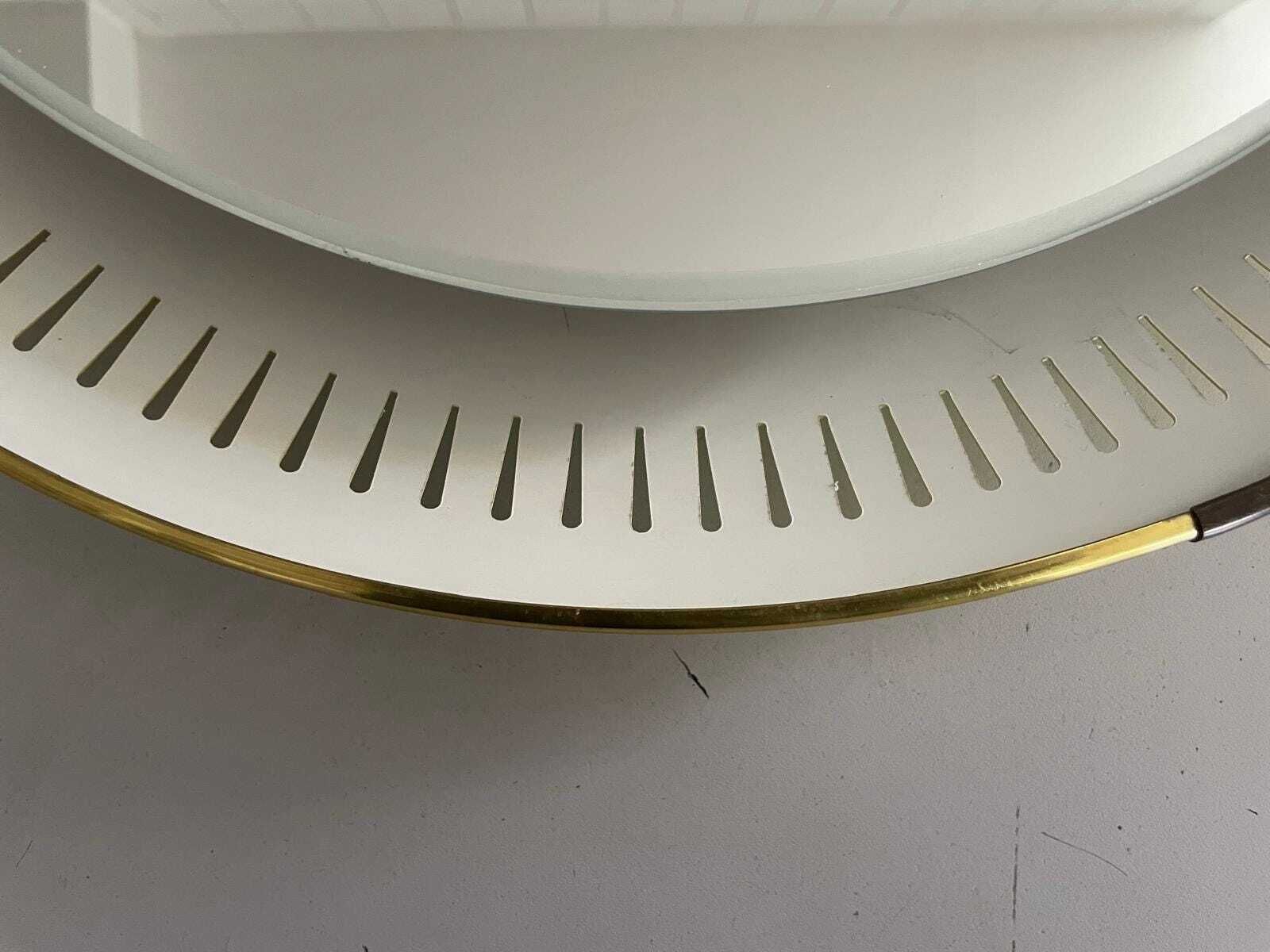 Home Decor Mid Century Modern Round Yellow And White Wall Mirror With Light By Hillebrand, 1950s, Germany photo