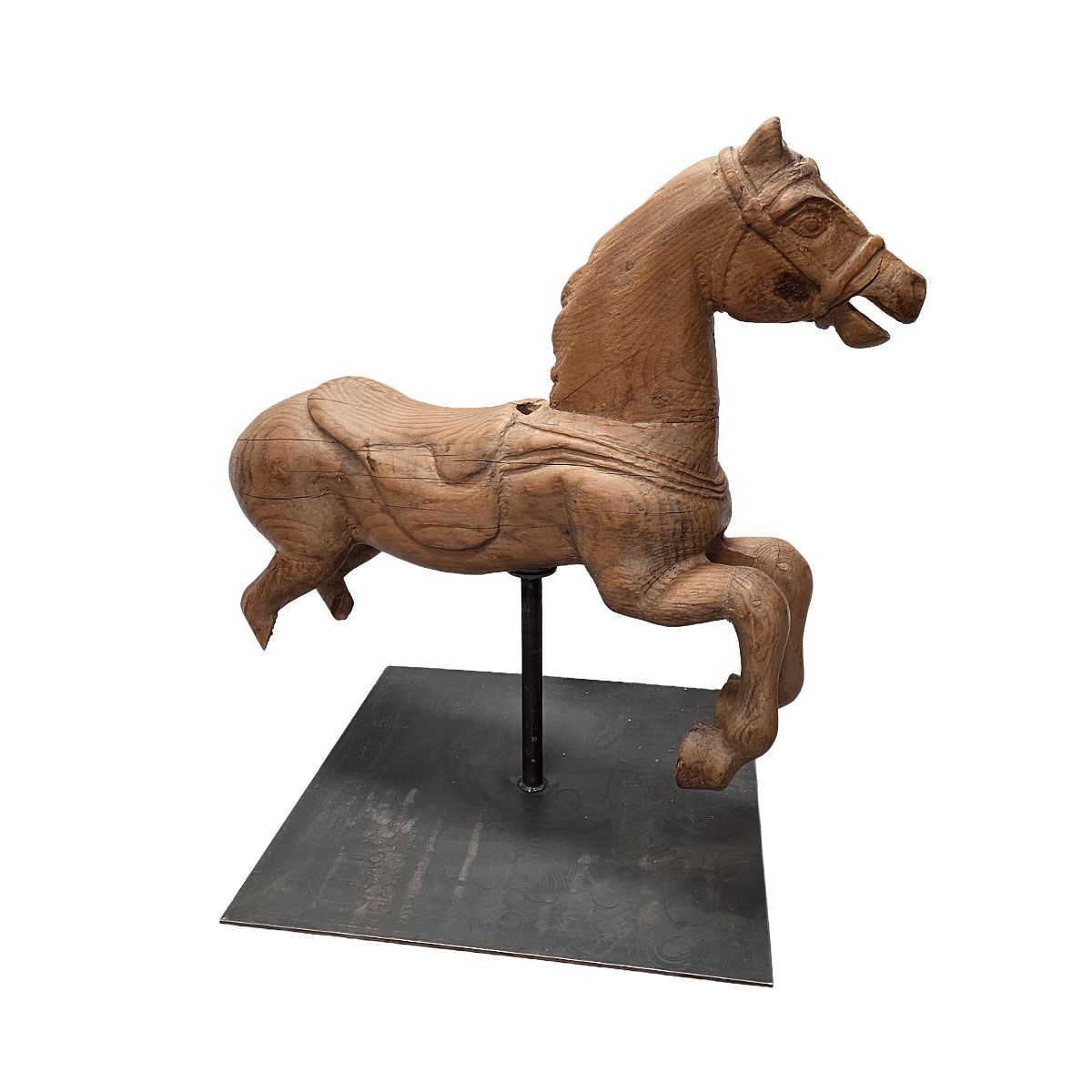 Antique Wooden Carousel Horse On Stand, Late 1800s photo 795.0