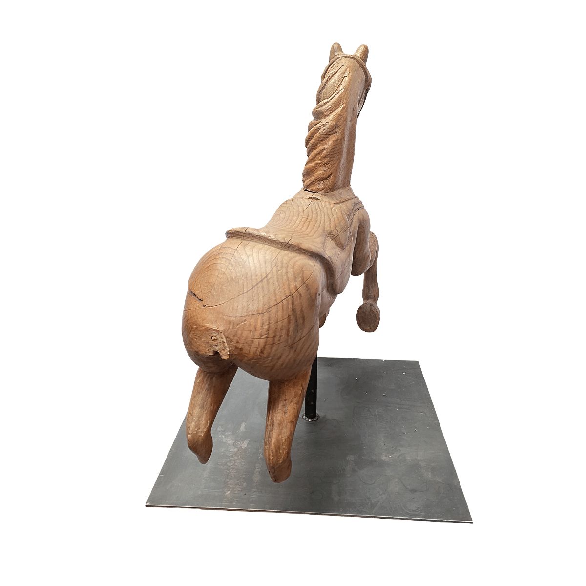 photo furniture Antique Wooden Carousel Horse On Stand, Late 1800s