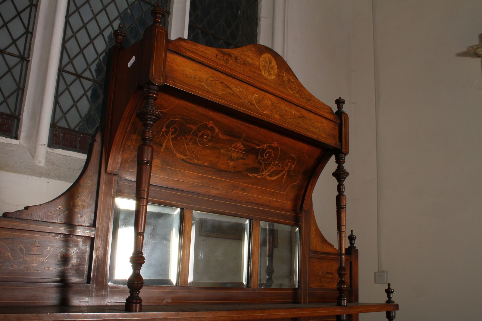 Victorian Large Ornately Carved Inlaid Rosewood Sideboard With Mirrors photo furniture