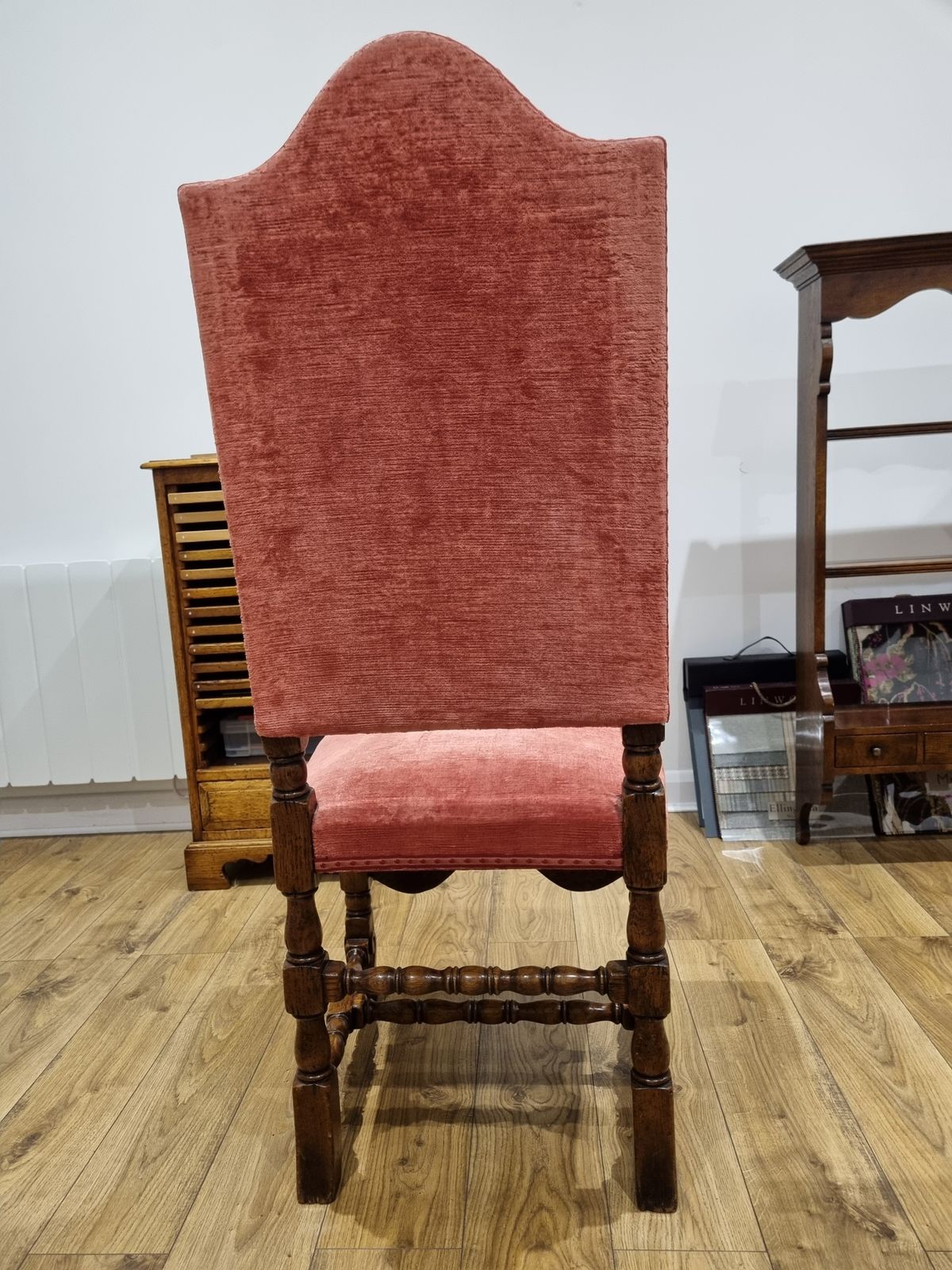 Stuart Style High Back Oak Dining Chair. Handmade And Handcarved. photo vinterior