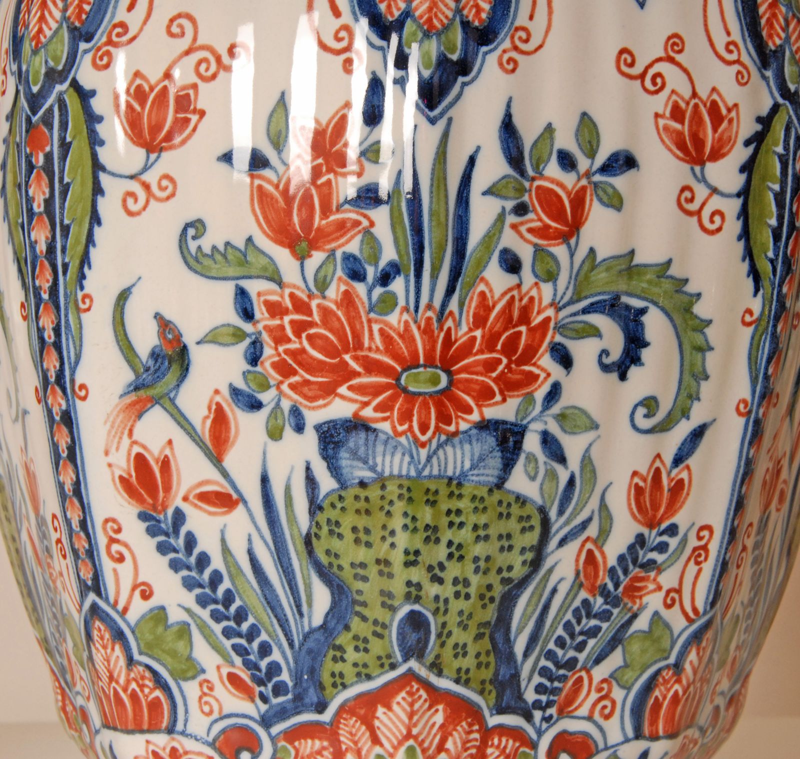 Delft Vases Polychrome Delftware Chinoiserie Garniture Of Vases Set Of 3 photo Home Decor