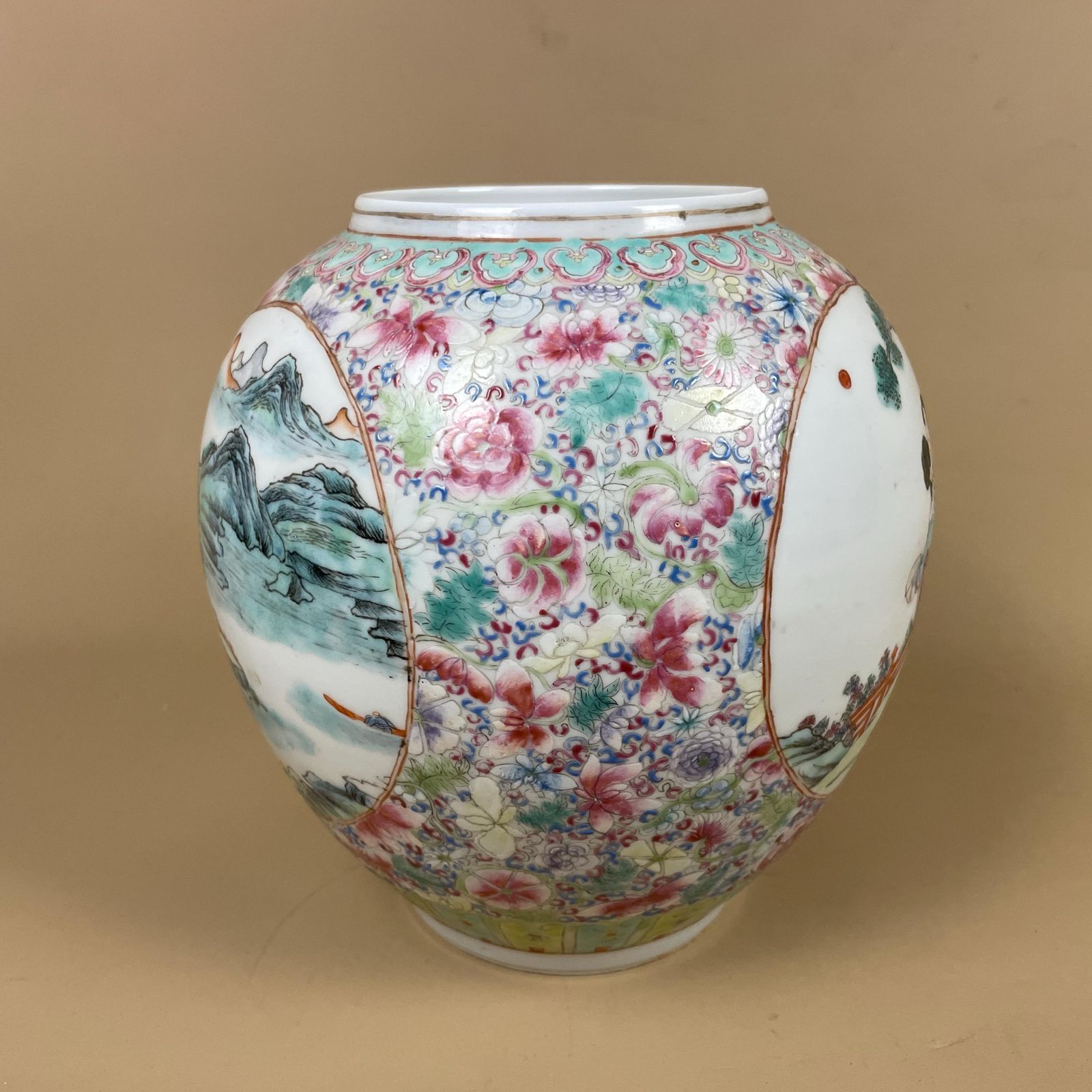 Oriental Chinese Lampshade Ceramic Lamp Shade Light Bedside Table Hand Painted Floral Design Pattern White Antique Vintage Porcelain Ball photo furniture