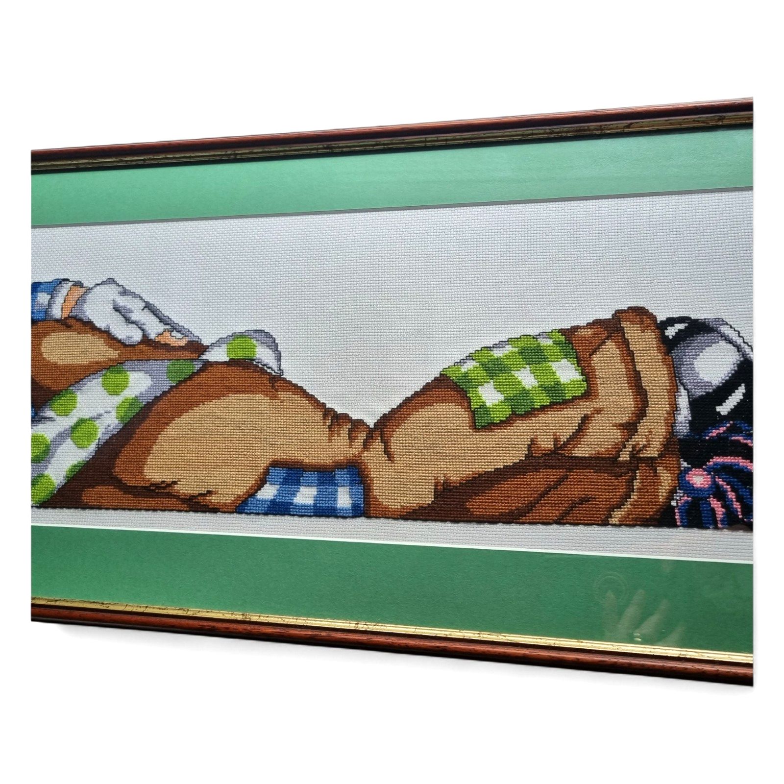 Cross Stitch Clown Large Framed Complete Needle Craft Clown photo 100.0