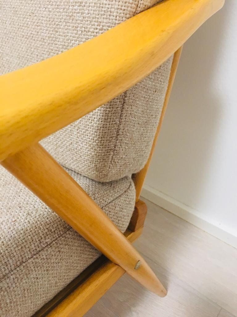 Modernist Beech Boomerang Armchairs From Ton, 1960s photo Furniture