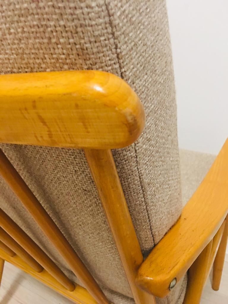 photo for sale Modernist Beech Boomerang Armchairs From Ton, 1960s