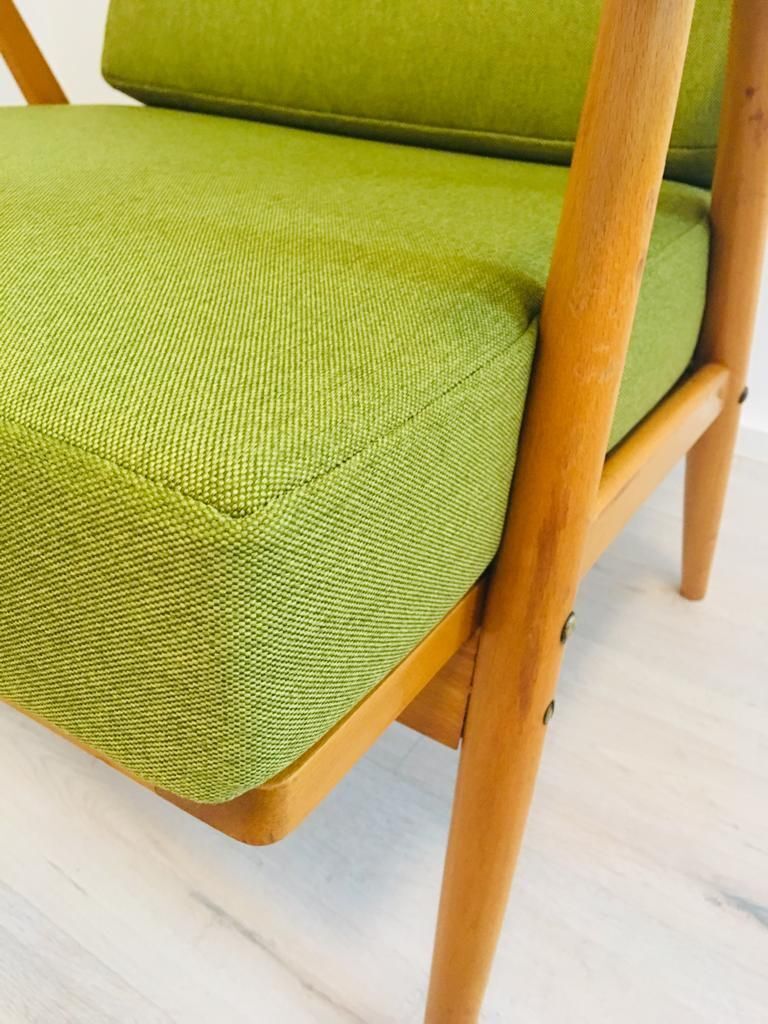Green Boomerang Armchair From Thonet, 1960s photo for sale