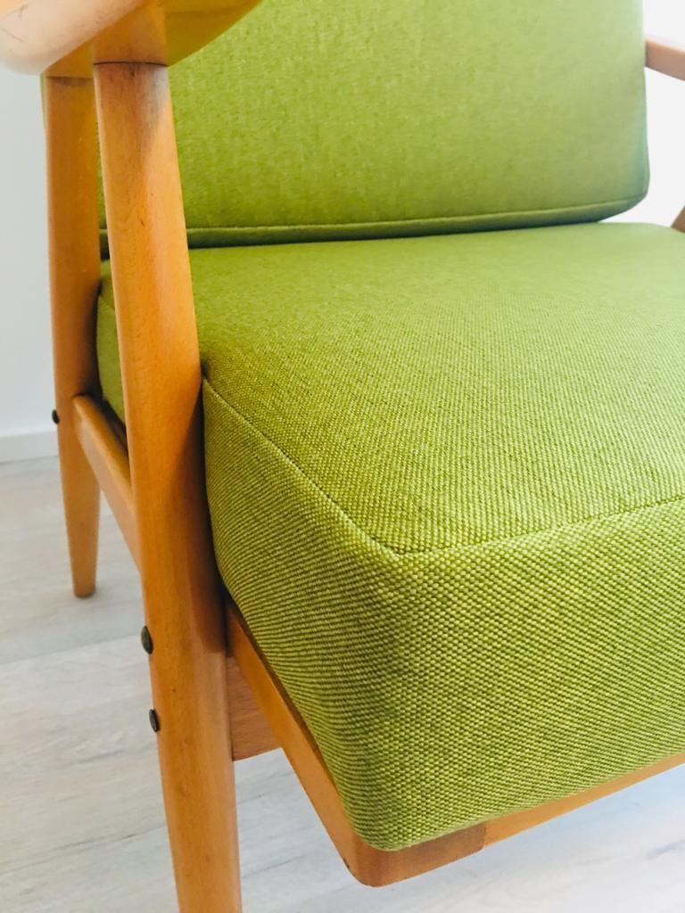 Green Boomerang Armchair From Thonet, 1960s photo Furniture