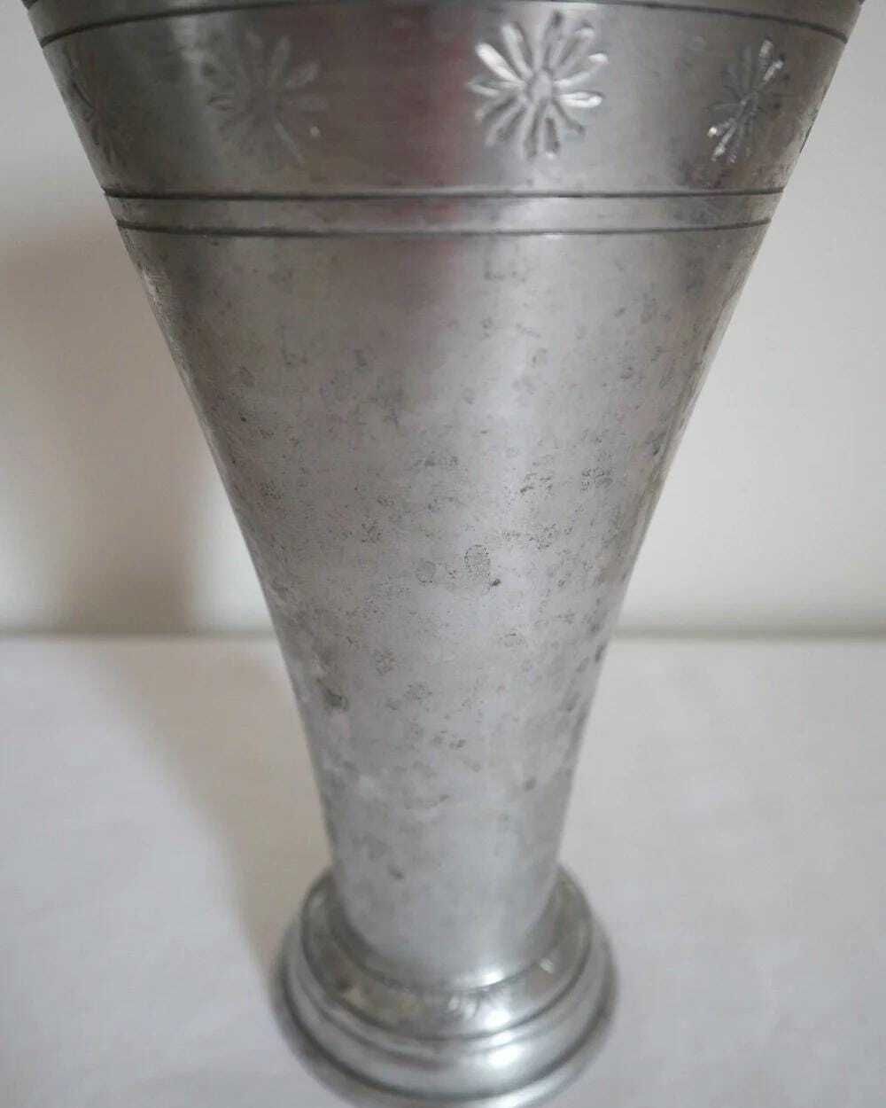 Vintage Flared Aluminium Vase photo vinterior