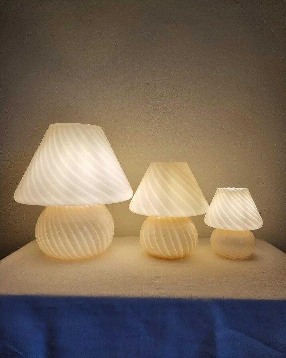 Trio Of Italian Murano Glass Lamps photo vinterior