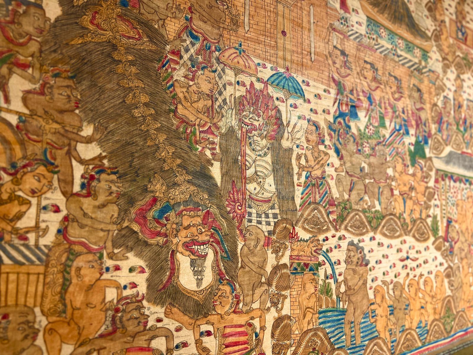 Balinese, Wayang Style Kamasan Painting On Batik Cloth photo 1495.0