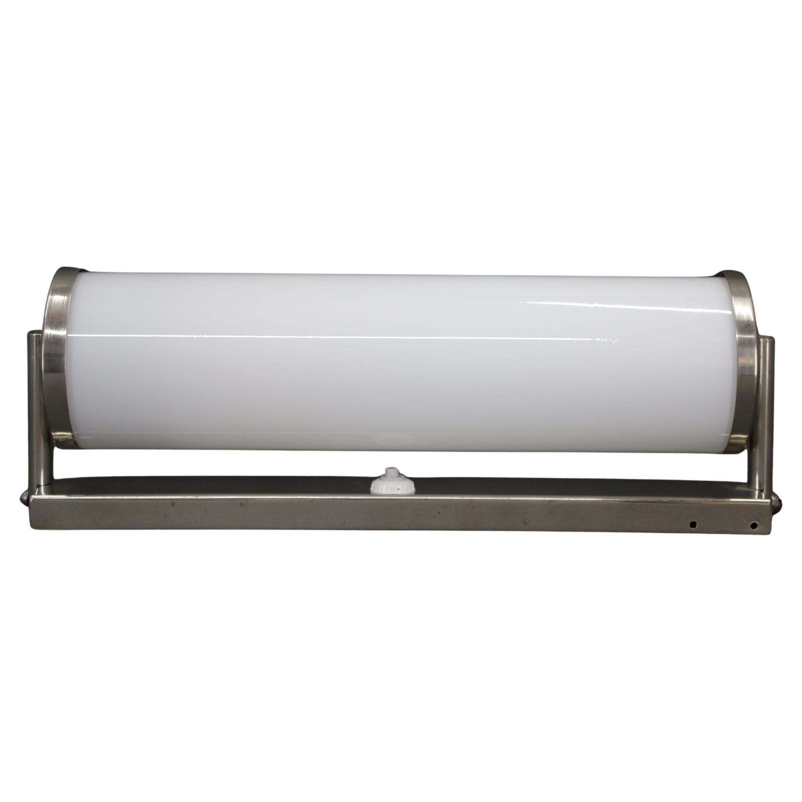 1930s Bauhaus Tubular Wall Light, Chrome & Creamy Glass, Czechoslovakia