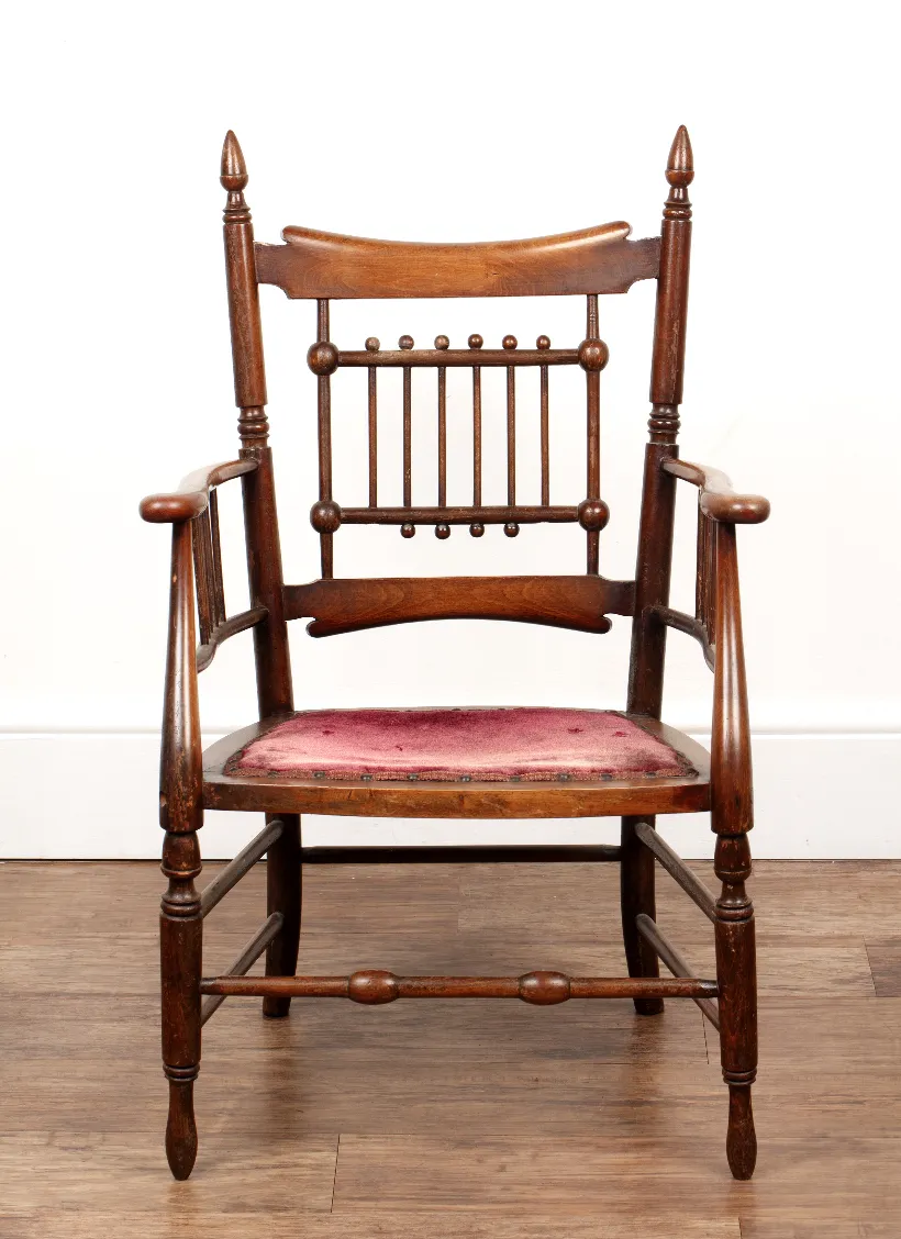 Secessionist Style Bentwood Chair W/ Turned Finials And Decorative Supports photo Furniture