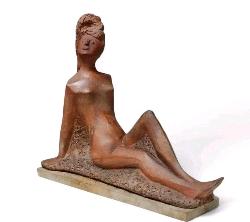 Female Nude Sculpture "Alberto Sparapani" Terracotta Signed