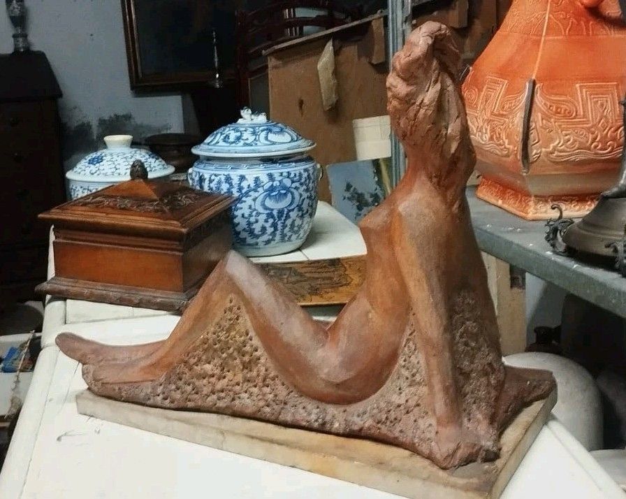 Female Nude Sculpture "Alberto Sparapani" Terracotta Signed photo buy