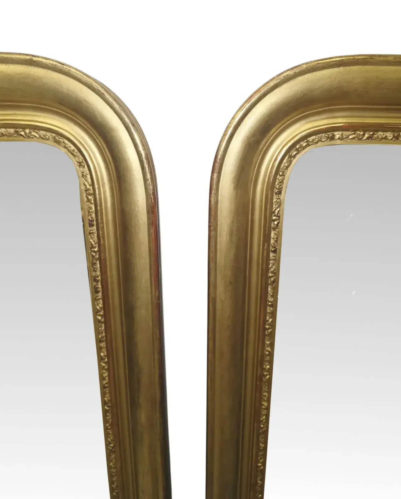 A Very Rare Pair Of 19th Century Elegantly Simple Giltwood Mirrors photo for sale