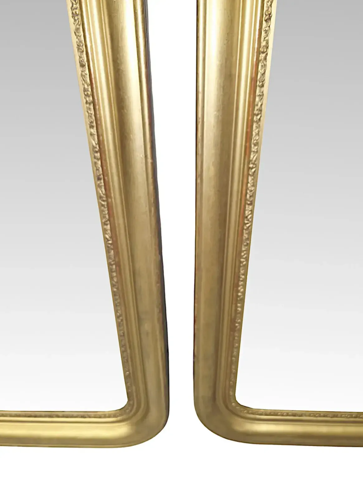 A Very Rare Pair Of 19th Century Elegantly Simple Giltwood Mirrors photo 8375.5383