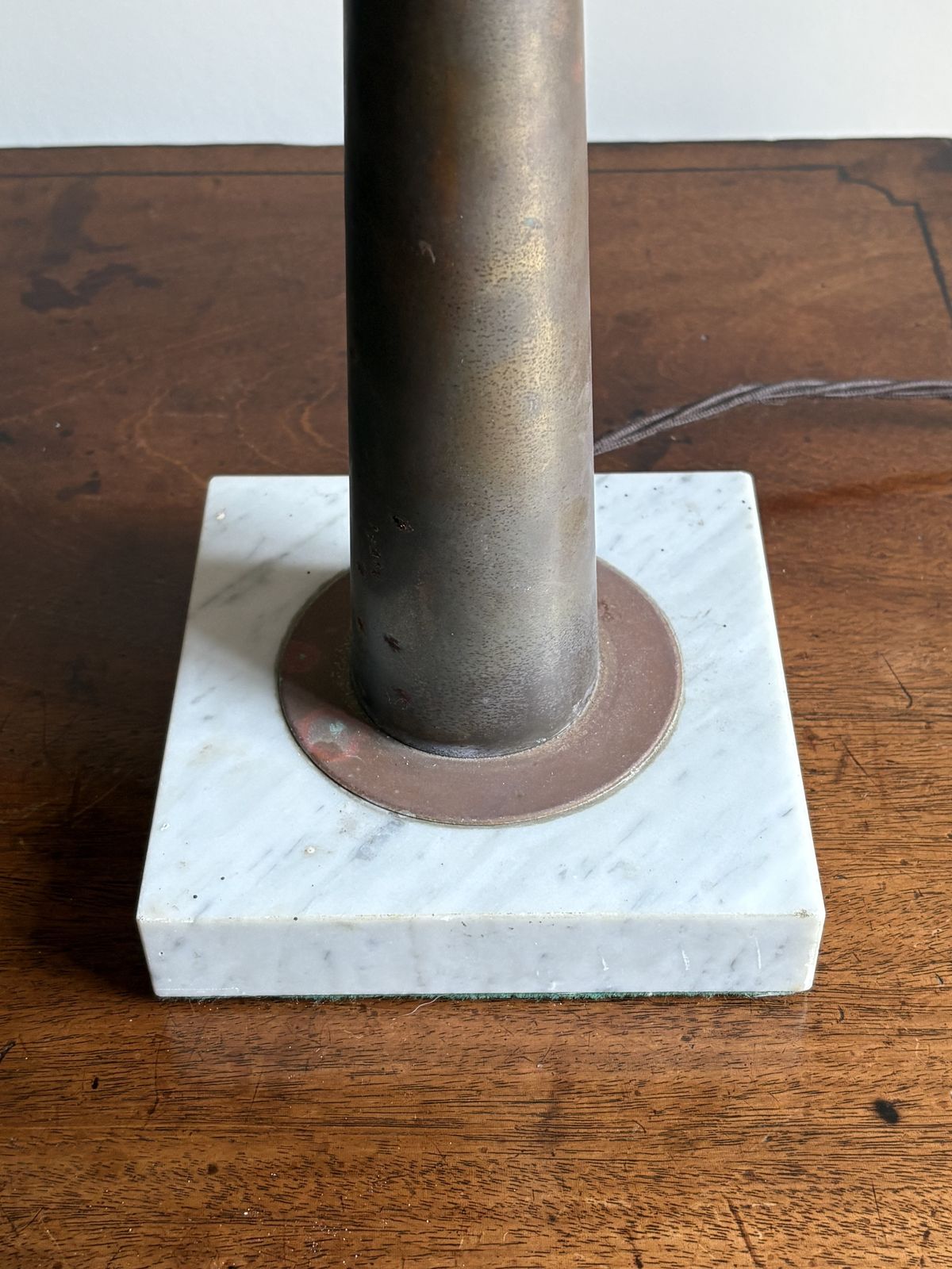Neoclassical Style Brass Table Lamp W/ Two Urn Shaped Glass And Greek Key Stencilled Shades photo buy